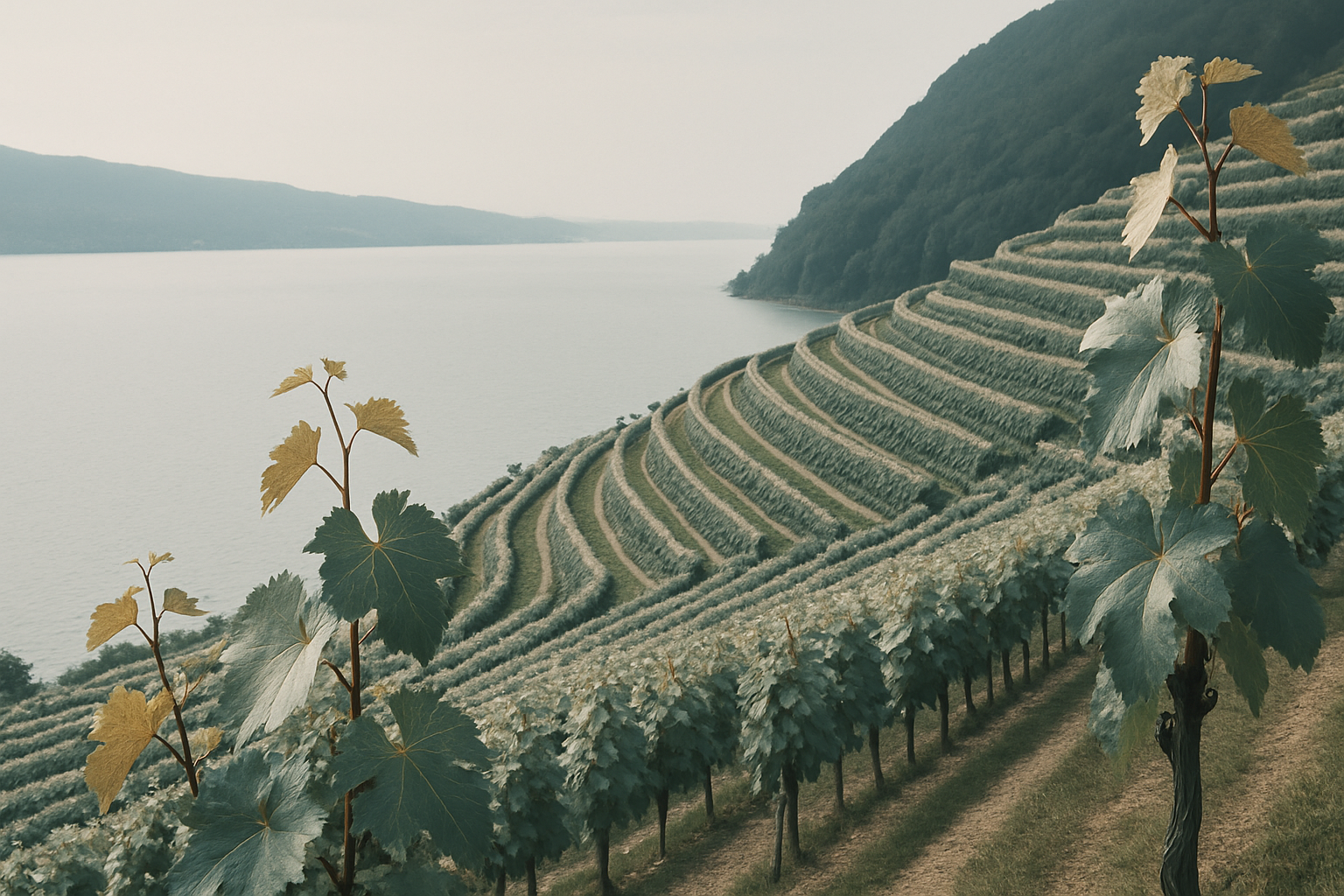 Mur de pierre sèche et terrasses du Clos du Lac